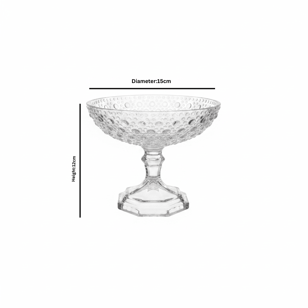 Crystal Glass Footed Candy Tray - 12×15 cm - Al Kabayel Discount CentreCrystal Glass Footed Candy Tray - 12×15 cmServing TraysAKDCAl Kabayel Discount Centre