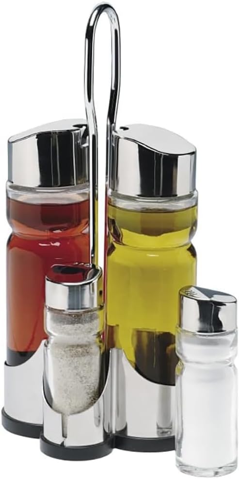 Cuisine Art 5-Piece Condiment Set - Stainless Steel Stand & Lids - Oil, Vinegar & Spice Jars - Al Kabayel Discount CentreCuisine Art 5-Piece Condiment Set - Stainless Steel Stand & Lids - Oil, Vinegar & Spice JarsKitchen Utensils & GadgetsCUSINE ARTAl Kabayel Discount Centre