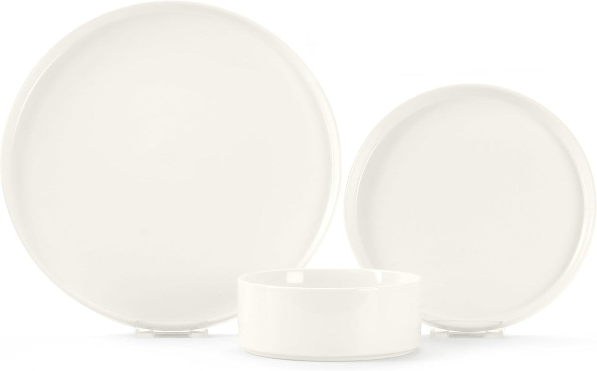 Cuisine Art 12-Piece Stoneware Dinner Set – Cream