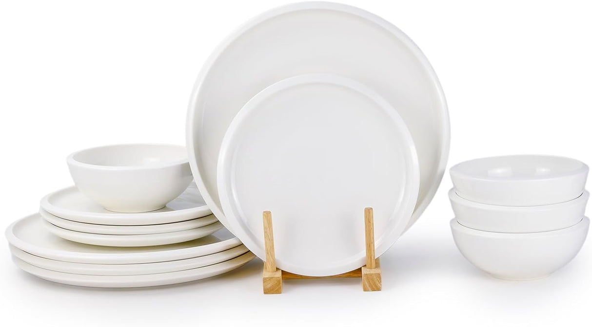 Cuisine Art EMME 12 - Pc Bone China Dinnerware Set – Classic White | Premium Dinner Set with Dinner Plates, Dessert Plates & Bowls for Everyday Dining Perfect for 6 People for Ramdan, EID,Christamas - Al Kabayel Discount CentreCuisine Art EMME 12 - Pc Bone China Dinnerware Set – Classic White | Premium Dinner Set with Dinner Plates, Dessert Plates & Bowls for Everyday Dining Perfect for 6 People for Ramdan, EID,ChristamasDinnerware SetsCUISINE ARTAl Kabayel Discount Centre