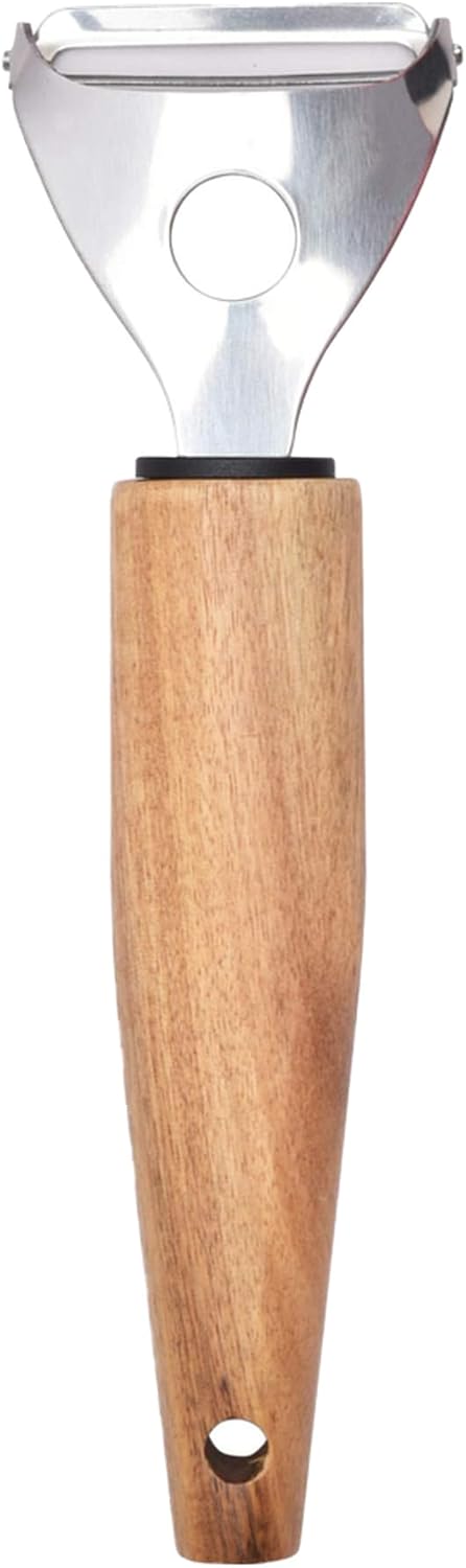 Cuisine Art Stainless Steel Peeler With Acacia Wood Handle - 19cm - 5.5cm - Silver & Brown - Al Kabayel Discount CentreCuisine Art Stainless Steel Peeler With Acacia Wood Handle - 19cm - 5.5cm - Silver & BrownKitchen Utensils & GadgetsCUISINE ARTAl Kabayel Discount Centre