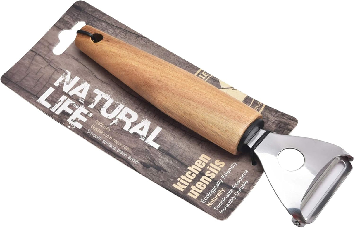 Cuisine Art Stainless Steel Peeler With Acacia Wood Handle - 19cm - 5.5cm - Silver & Brown - Al Kabayel Discount CentreCuisine Art Stainless Steel Peeler With Acacia Wood Handle - 19cm - 5.5cm - Silver & BrownKitchen Utensils & GadgetsCUISINE ARTAl Kabayel Discount Centre