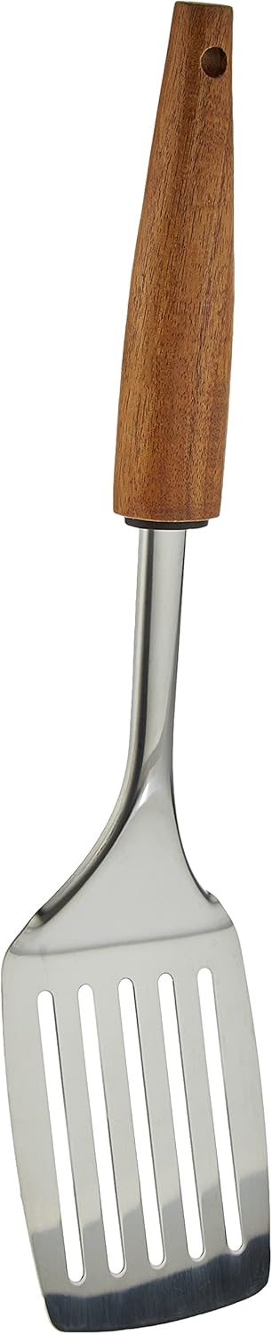 Cuisine Art Stainless Steel Slotted Turner with Acacia Wood Handle - 34cmX8cm - Silver & Brown - Al Kabayel Discount CentreCuisine Art Stainless Steel Slotted Turner with Acacia Wood Handle - 34cmX8cm - Silver & BrownKitchen Utensils & GadgetsCUISINE ARTAl Kabayel Discount Centre