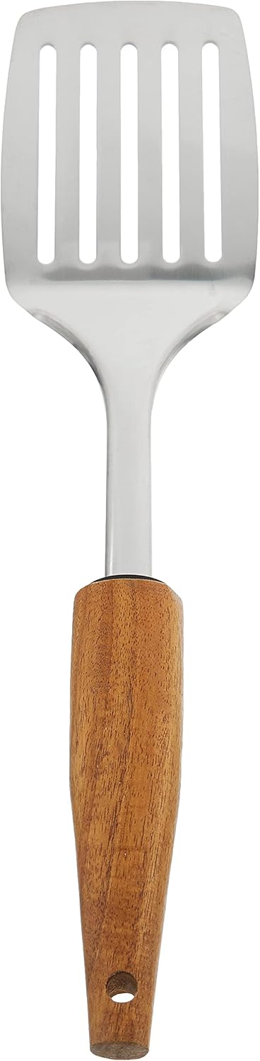 Cuisine Art Stainless Steel Slotted Turner with Acacia Wood Handle - 34cmX8cm - Silver & Brown - Al Kabayel Discount CentreCuisine Art Stainless Steel Slotted Turner with Acacia Wood Handle - 34cmX8cm - Silver & BrownKitchen Utensils & GadgetsCUISINE ARTAl Kabayel Discount Centre