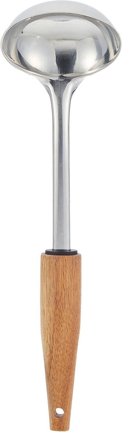 Cuisine Art Stainless Steel Soup Ladle with Acacia Wood Handle - 30cmX9cm - Silver & Brown - Al Kabayel Discount CentreCuisine Art Stainless Steel Soup Ladle with Acacia Wood Handle - 30cmX9cm - Silver & BrownCookware AccessoriesCUISINE ARTAl Kabayel Discount Centre