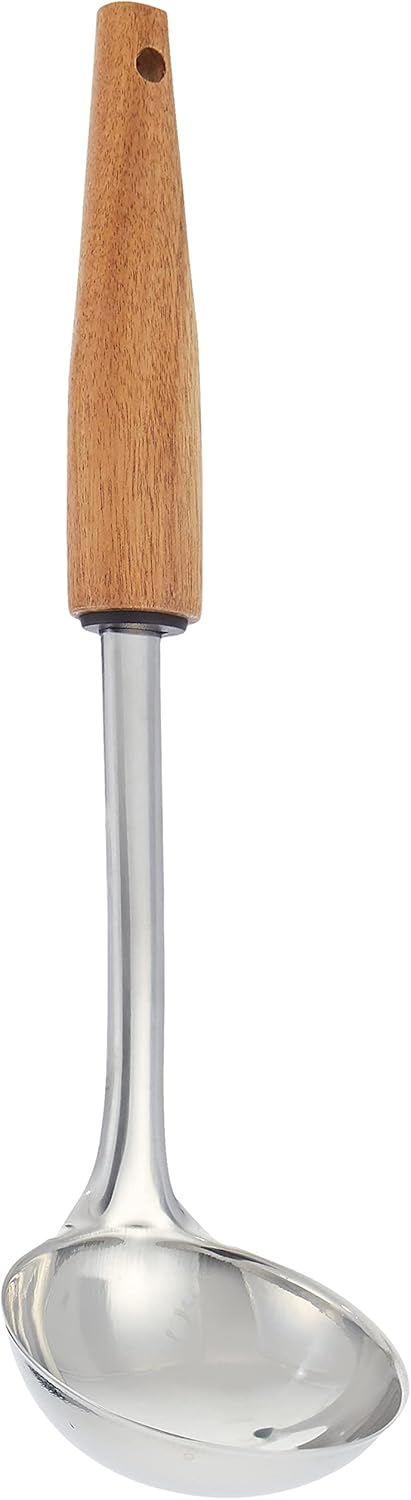 Cuisine Art Stainless Steel Soup Ladle with Acacia Wood Handle - 30cmX9cm - Silver & Brown - Al Kabayel Discount CentreCuisine Art Stainless Steel Soup Ladle with Acacia Wood Handle - 30cmX9cm - Silver & BrownCookware AccessoriesCUISINE ARTAl Kabayel Discount Centre