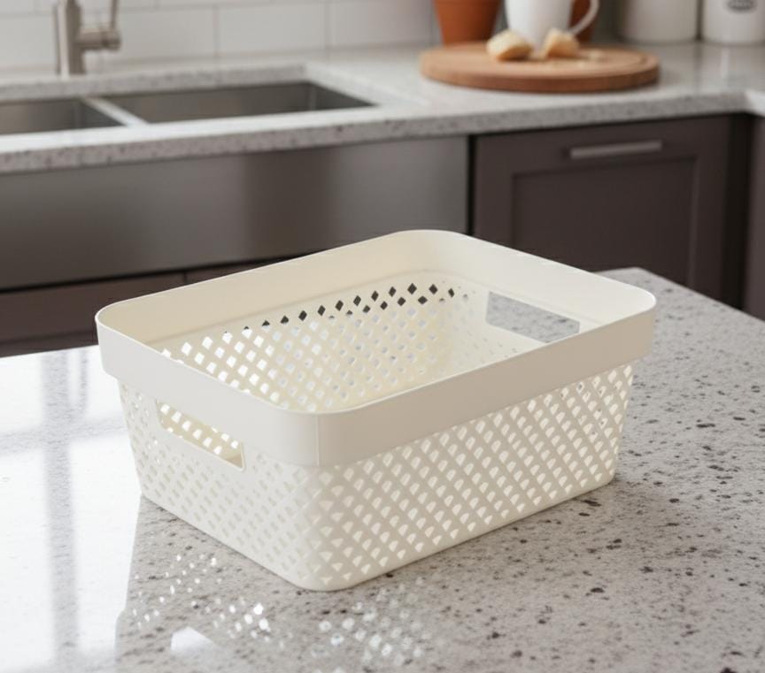 CURVER 11 Litre Plastic Storage Basket – Off White Organizer 35x26x13 cm for Kitchen & Closet Storage - Al Kabayel Discount CentreCURVER 11 Litre Plastic Storage Basket – Off White Organizer 35x26x13 cm for Kitchen & Closet StorageOrganizers & AccessoriesCURVERAl Kabayel Discount Centre
