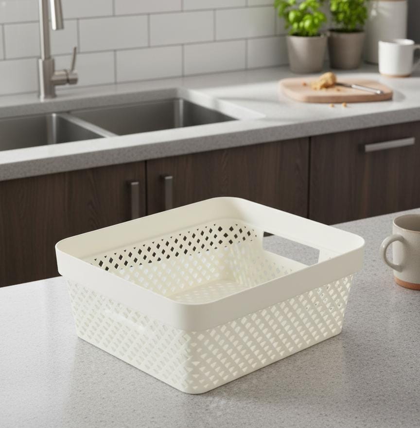 CURVER 11 Litre Plastic Storage Basket – Off White Organizer 35x26x13 cm for Kitchen & Closet Storage - Al Kabayel Discount CentreCURVER 11 Litre Plastic Storage Basket – Off White Organizer 35x26x13 cm for Kitchen & Closet StorageOrganizers & AccessoriesCURVERAl Kabayel Discount Centre