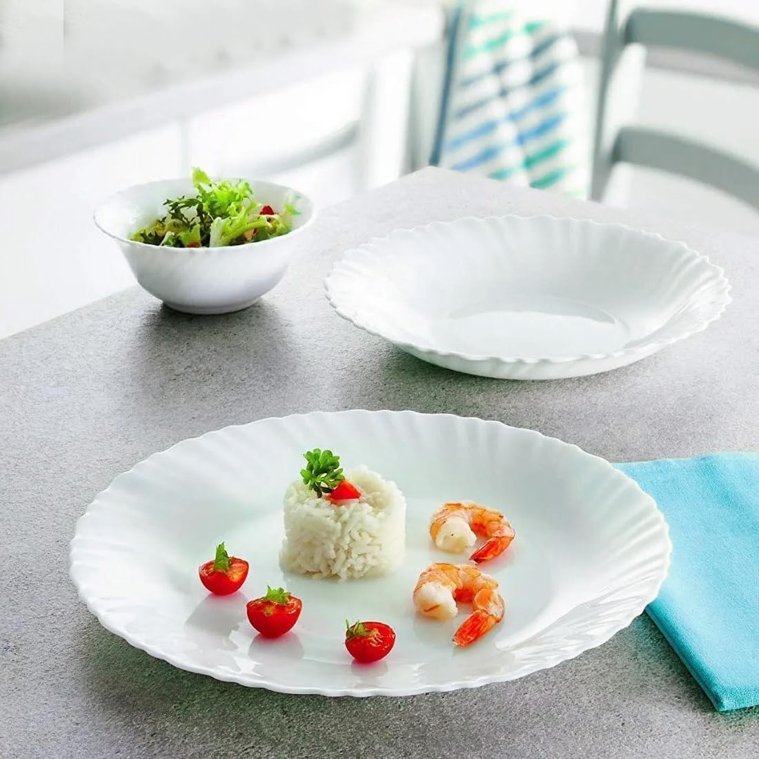 Cusine Art 12pcs Opalware Dinner Set, 10" Dinner Plate - 4pcs, 7.5" Desert Plate - 4pcs, 5" Bowl - 4pcs, White - Al Kabayel Discount CentreCusine Art 12pcs Opalware Dinner Set, 10" Dinner Plate - 4pcs, 7.5" Desert Plate - 4pcs, 5" Bowl - 4pcs, WhiteDinnerware SetsCUSINE ARTAl Kabayel Discount Centre