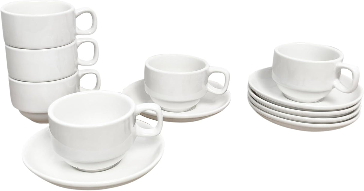 CUSINE ART Coffee Cup and Saucer Set 120ml, 6pcs Cup + 6pcs Saucer - Al Kabayel Discount CentreCUSINE ART Coffee Cup and Saucer Set 120ml, 6pcs Cup + 6pcs SaucerTea SetsCUSINE ARTAl Kabayel Discount Centre