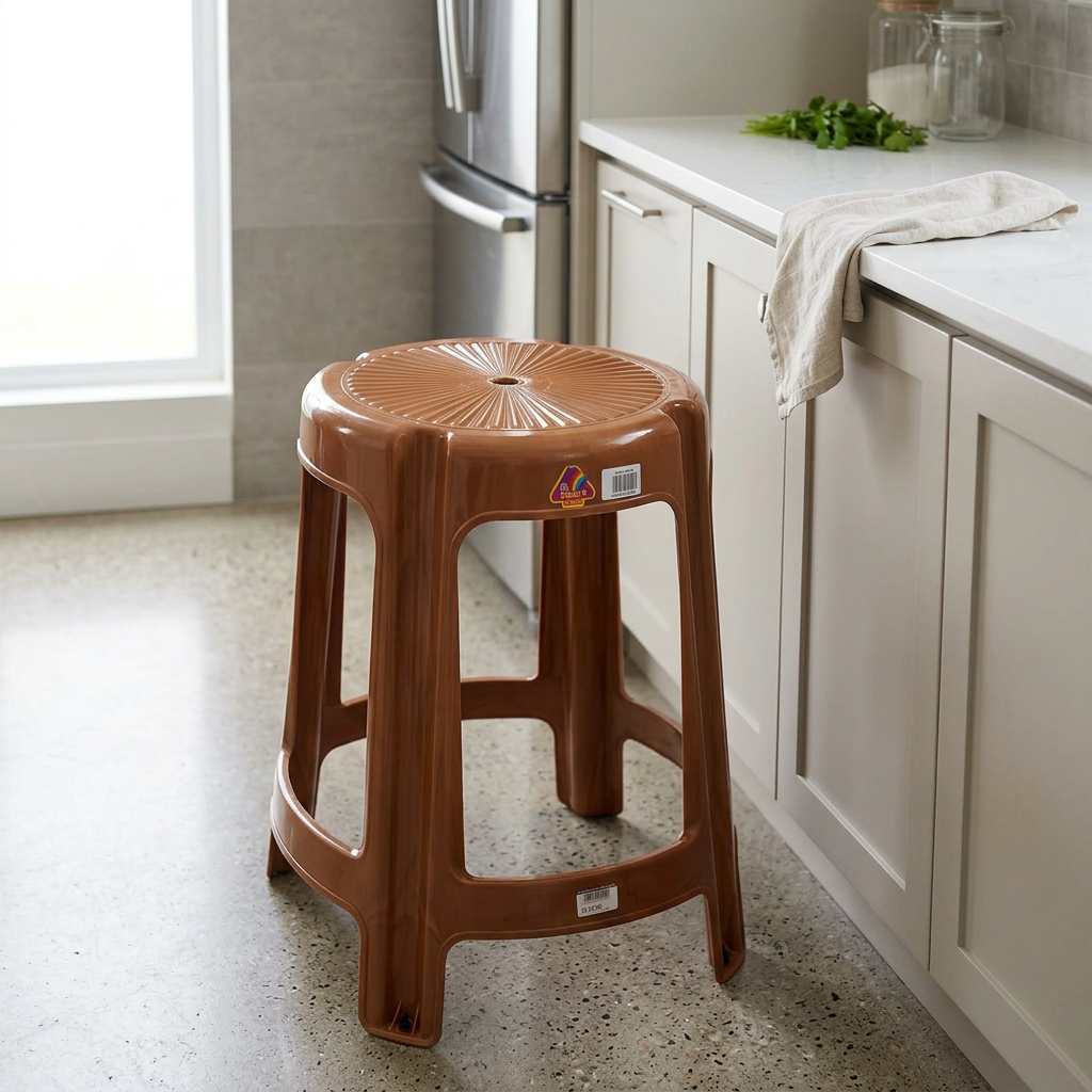 Family Plastic Stool Brown - 55×35cm
