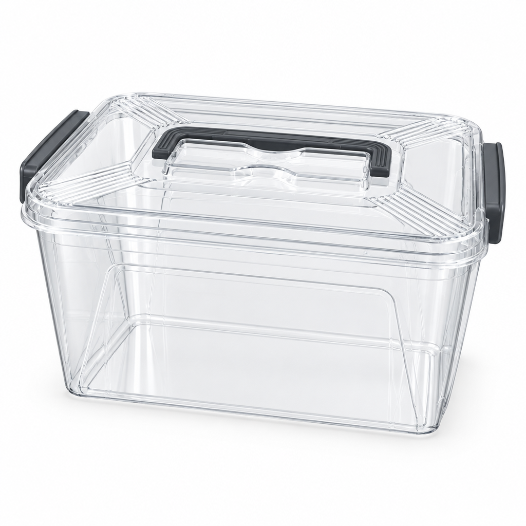 Marcalo Plastic Storage Box with Lid & Carry Handle – 10 Litre