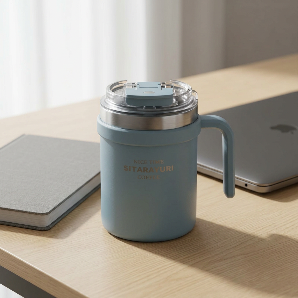 Sitarayuri Vacuum Mug Dusty Blue - 500ml