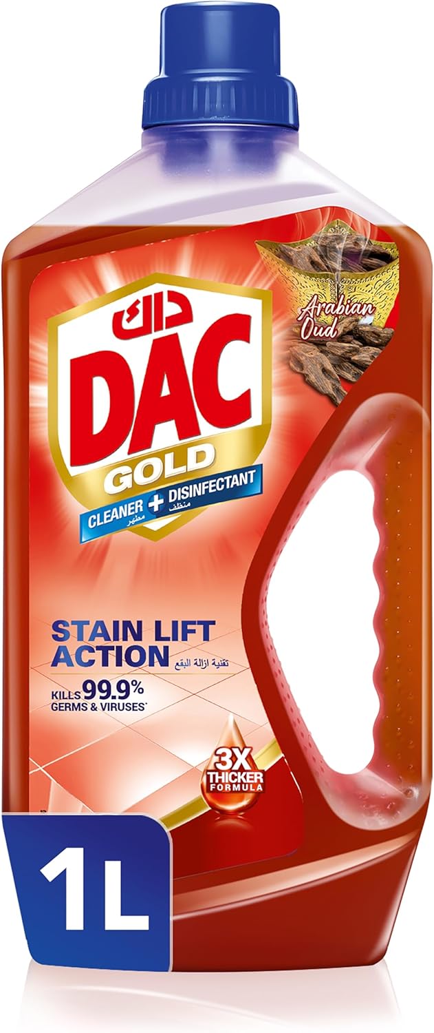 Dac Gold Multipurpose Disinfectant Cleaner Arabian Oud 1Litre - Al Kabayel Discount CentreDac Gold Multipurpose Disinfectant Cleaner Arabian Oud 1LitreHome SuppliesDACAl Kabayel Discount Centre