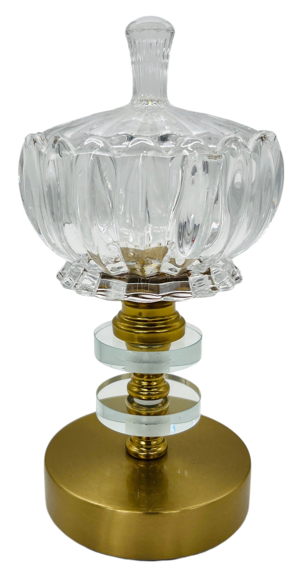 DALLAH ADDAR Borosilicate Glass Footed Candy Pot with Lid 11cm*11cm*22cm - Al Kabayel Discount CentreDALLAH ADDAR Borosilicate Glass Footed Candy Pot with Lid 11cm*11cm*22cmBowlsDALLAH ADDARAl Kabayel Discount Centre
