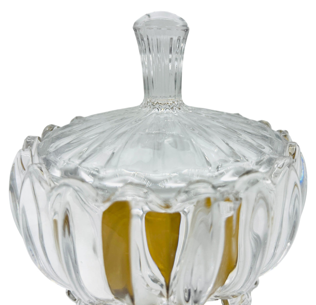 DALLAH ADDAR Borosilicate Glass Footed Candy Pot with Lid 11cm*11cm*22cm - Al Kabayel Discount CentreDALLAH ADDAR Borosilicate Glass Footed Candy Pot with Lid 11cm*11cm*22cmBowlsDALLAH ADDARAl Kabayel Discount Centre
