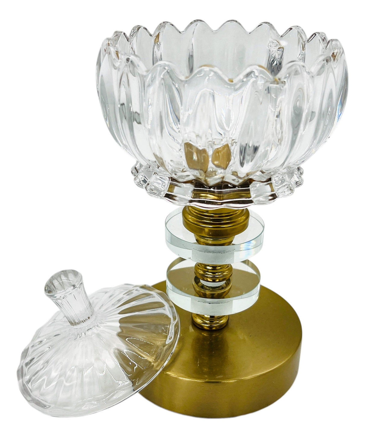 DALLAH ADDAR Borosilicate Glass Footed Candy Pot with Lid 11cm*11cm*22cm - Al Kabayel Discount CentreDALLAH ADDAR Borosilicate Glass Footed Candy Pot with Lid 11cm*11cm*22cmBowlsDALLAH ADDARAl Kabayel Discount Centre