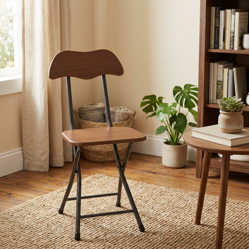Wooden & Metal Folding Chair - 70×30cm