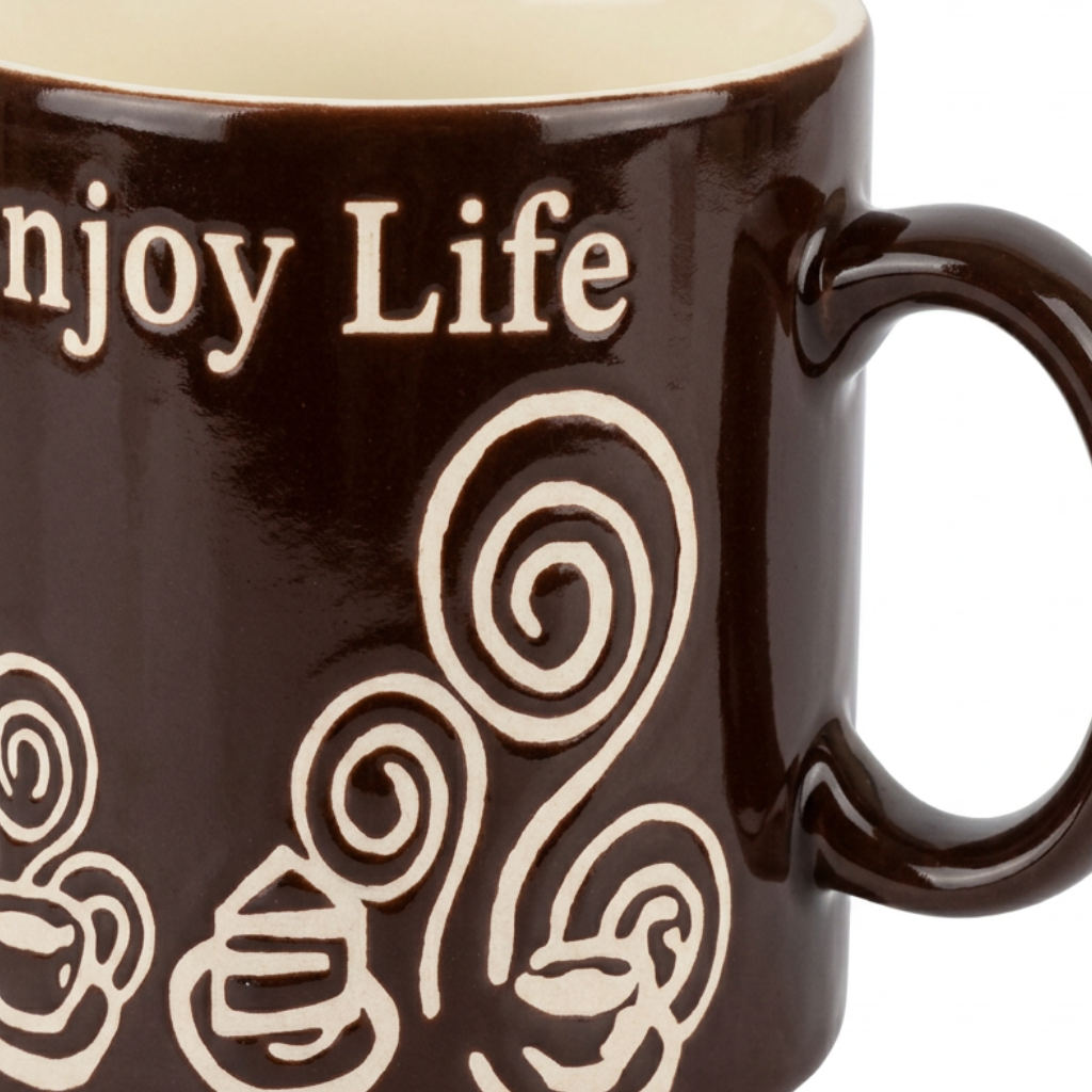 Royalford Ceramic Mug Dark Brown with Cream - 260ml