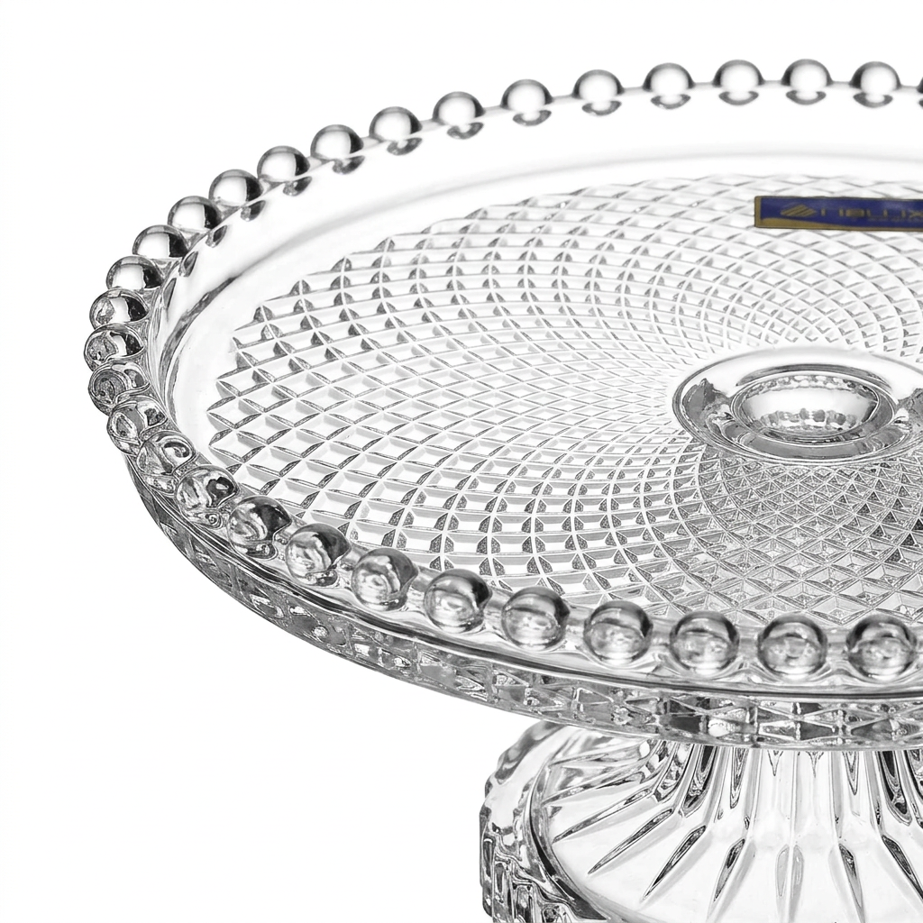 Delisoga Glass Footed Cake Plate - 20cm