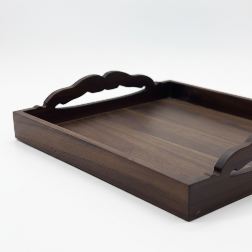 Luhpar Rectangular Wooden Tray Dark Brown - 50×35cm