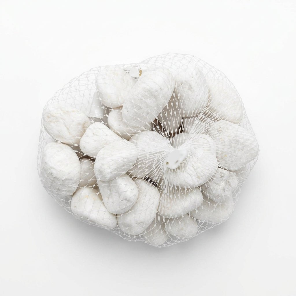 Decorative White Pebble Stones – Net Bag 80g - Al Kabayel Discount CentreDecorative White Pebble Stones – Net Bag 80gStonesAKDCAl Kabayel Discount Centre