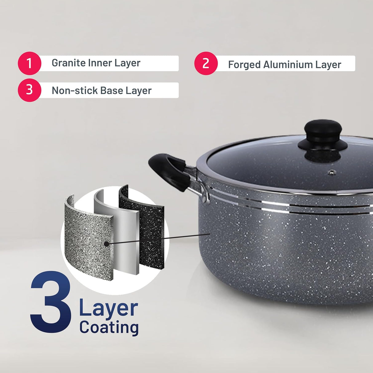 Delcasa 10-Piece Non-Stick Granite Coated Cookware Set - DC1889 - Al Kabayel Discount CentreDelcasa 10-Piece Non-Stick Granite Coated Cookware Set - DC1889Cookware SetDELCASAAl Kabayel Discount Centre