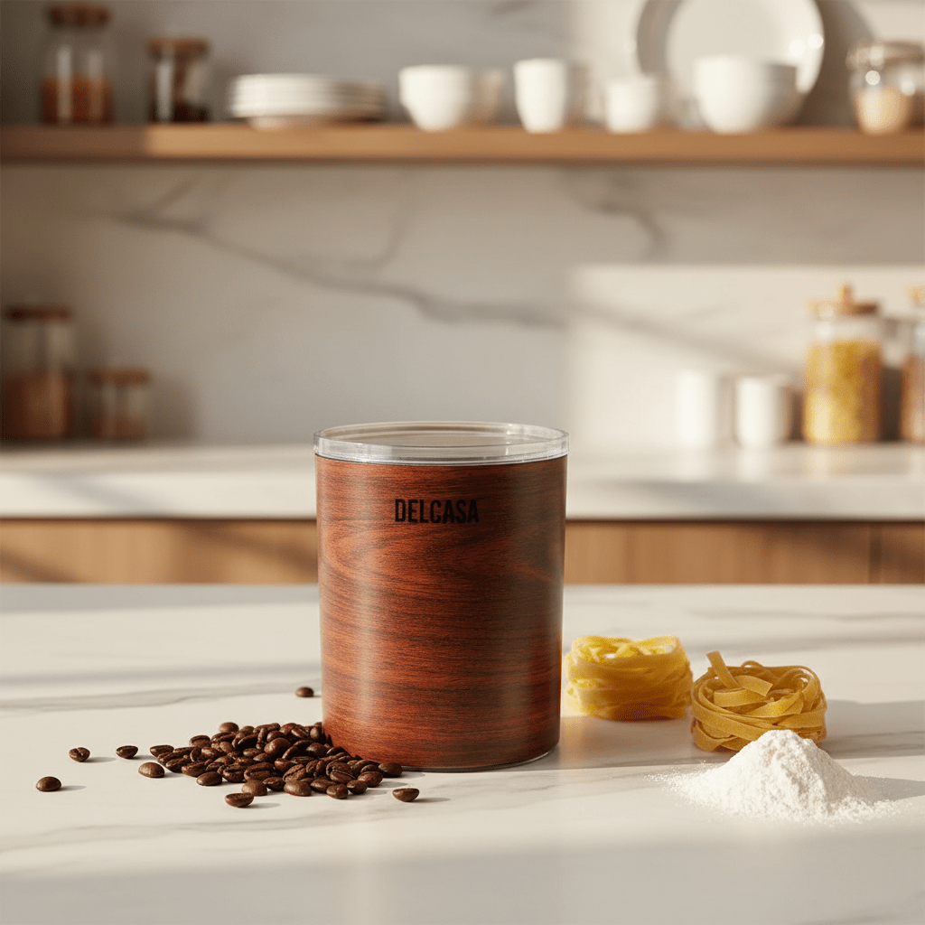 Delcasa Airtight Brown Acrylic Kitchen Storage Canister with Lid for Dry Food 1060 ml - Al Kabayel Discount CentreDelcasa Airtight Brown Acrylic Kitchen Storage Canister with Lid for Dry Food 1060 mlJars & Food SaversDELCASAAl Kabayel Discount Centre