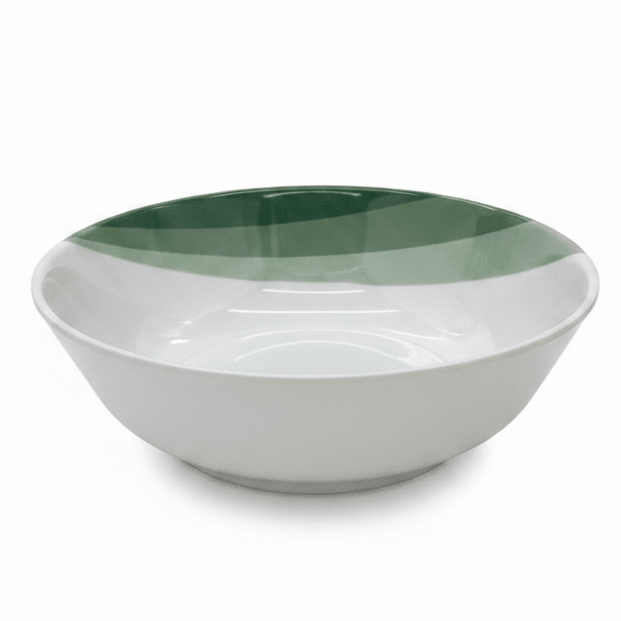 Delcasa Round White Melamine Serving Bowl with Green Shade Design, Large Capacity Bowl for Family Serving – 21.5 cm - Al Kabayel Discount CentreDelcasa Round White Melamine Serving Bowl with Green Shade Design, Large Capacity Bowl for Family Serving – 21.5 cmBowlsDELCASAAl Kabayel Discount Centre