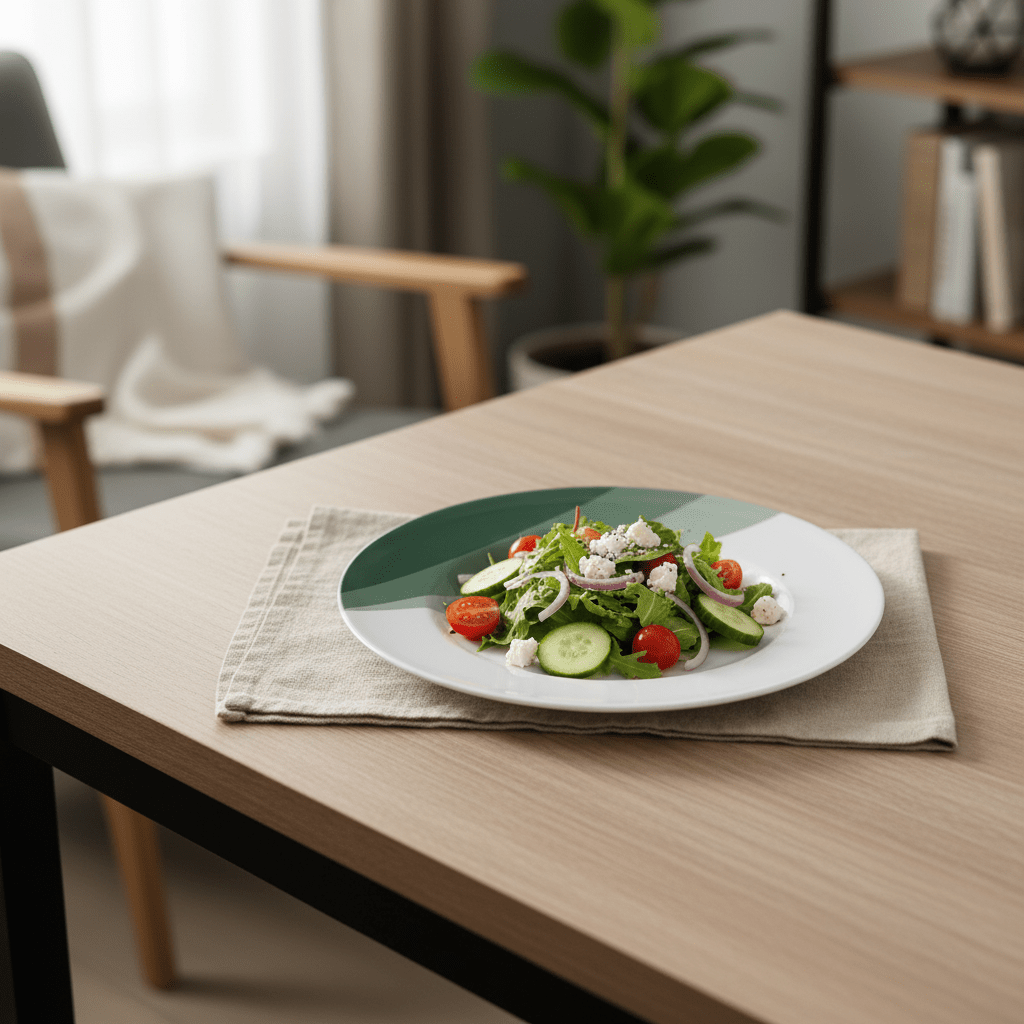 Delcasa Round White Melamine Serving Plate with Green Shade Design, Medium Serving Plate for Everyday Dining – 25 cm - Al Kabayel Discount CentreDelcasa Round White Melamine Serving Plate with Green Shade Design, Medium Serving Plate for Everyday Dining – 25 cmPlatesDELCASAAl Kabayel Discount Centre
