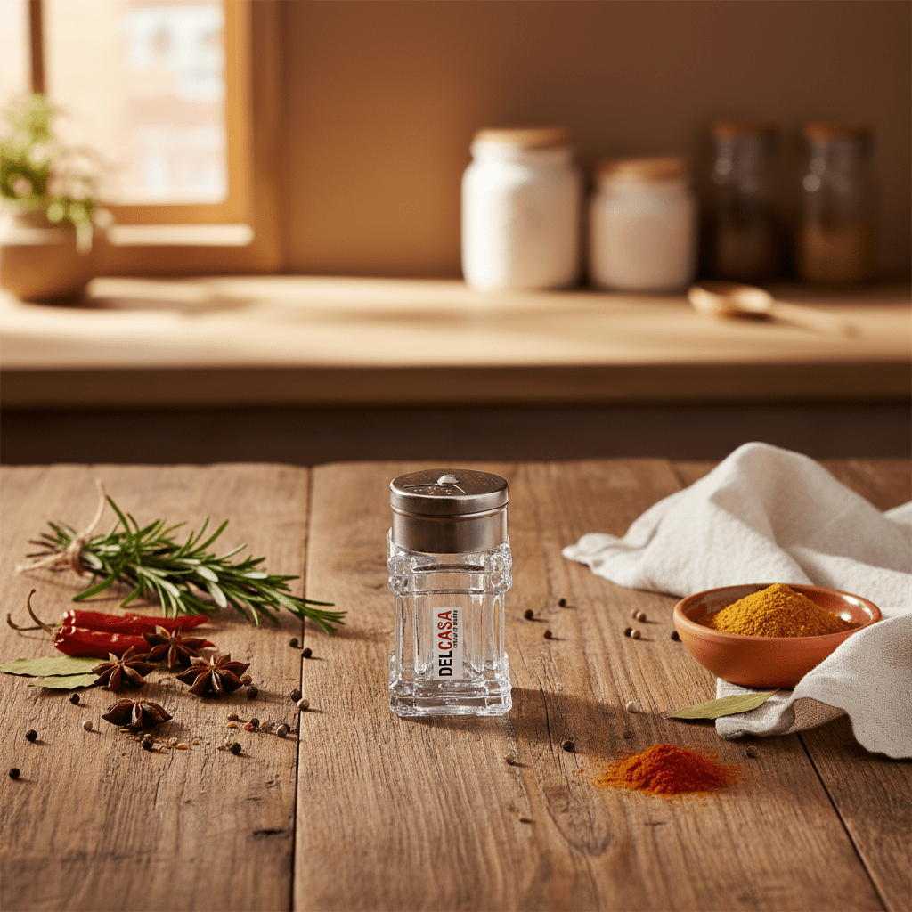Delcasa Stylish Acrylic Salt & Pepper Shaker with Metal Lid for Modern Kitchen & Dining Table – 8cm - Al Kabayel Discount CentreDelcasa Stylish Acrylic Salt & Pepper Shaker with Metal Lid for Modern Kitchen & Dining Table – 8cmKitchen Utensils & GadgetsDELCASAAl Kabayel Discount Centre