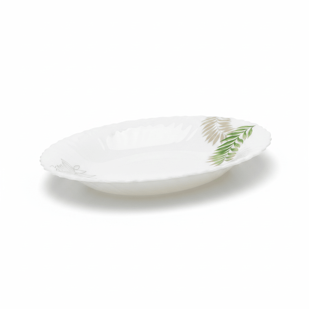 Delcasa White Opalware Soup Plate with Decorative Leaf Design – 9 Inch - Al Kabayel Discount CentreDelcasa White Opalware Soup Plate with Decorative Leaf Design – 9 InchPlatesDELCASAAl Kabayel Discount Centre