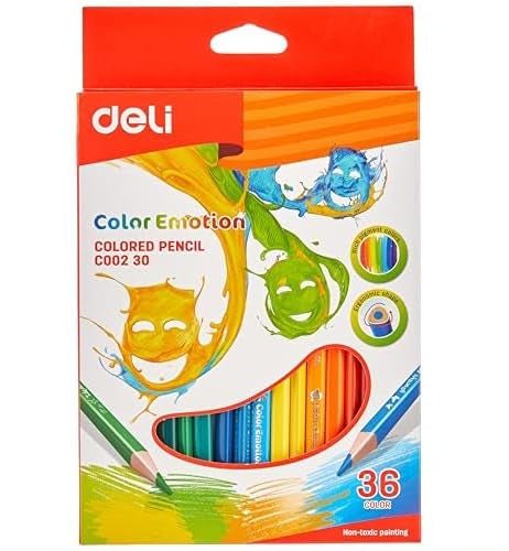 Deli EC00230 Color Emotion Wooden Colored Pencils – 36 Colors - Al Kabayel Discount CentreDeli EC00230 Color Emotion Wooden Colored Pencils – 36 ColorsColor PencilsDELIAl Kabayel Discount Centre