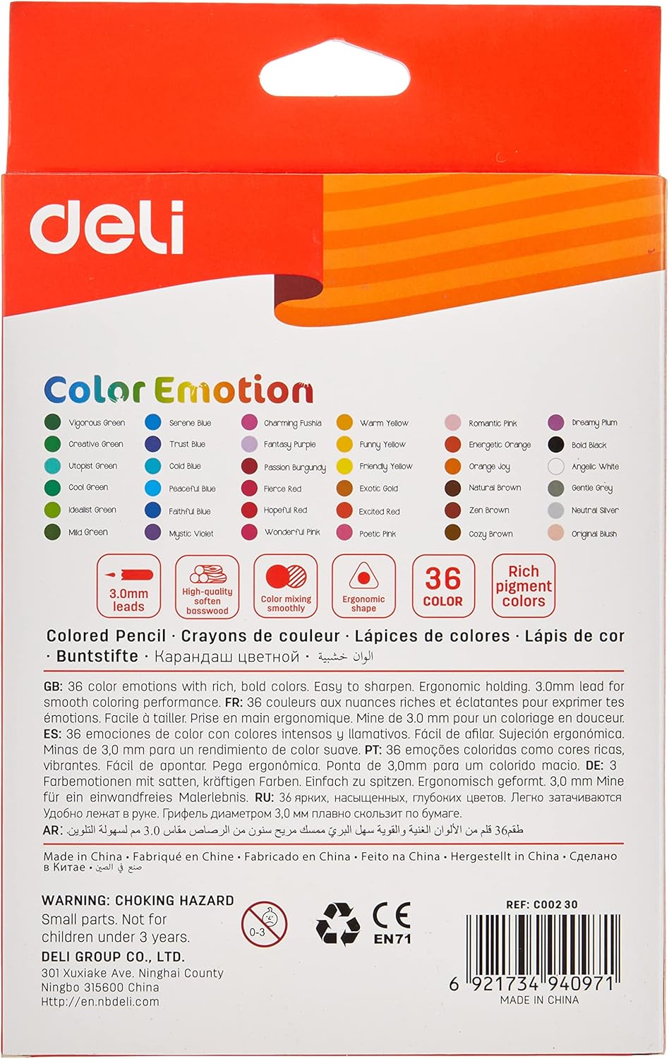 Deli EC00230 Color Emotion Wooden Colored Pencils – 36 Colors - Al Kabayel Discount CentreDeli EC00230 Color Emotion Wooden Colored Pencils – 36 ColorsColor PencilsDELIAl Kabayel Discount Centre