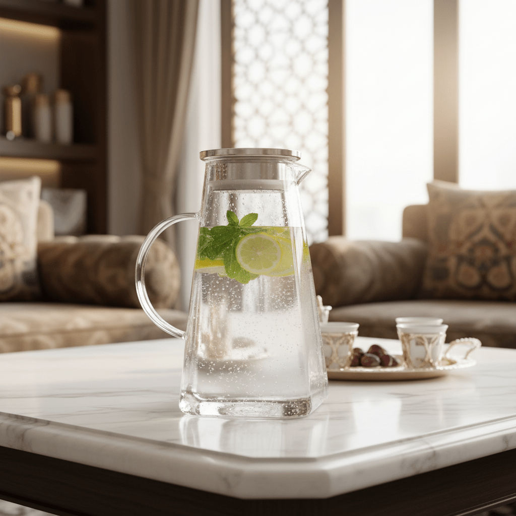 Deli Luxury Glass Water Jug with Polished Silver Lid – Large Capacity Beverage Server (2 L) - Al Kabayel Discount CentreDeli Luxury Glass Water Jug with Polished Silver Lid – Large Capacity Beverage Server (2 L)JugsDELIAl Kabayel Discount Centre
