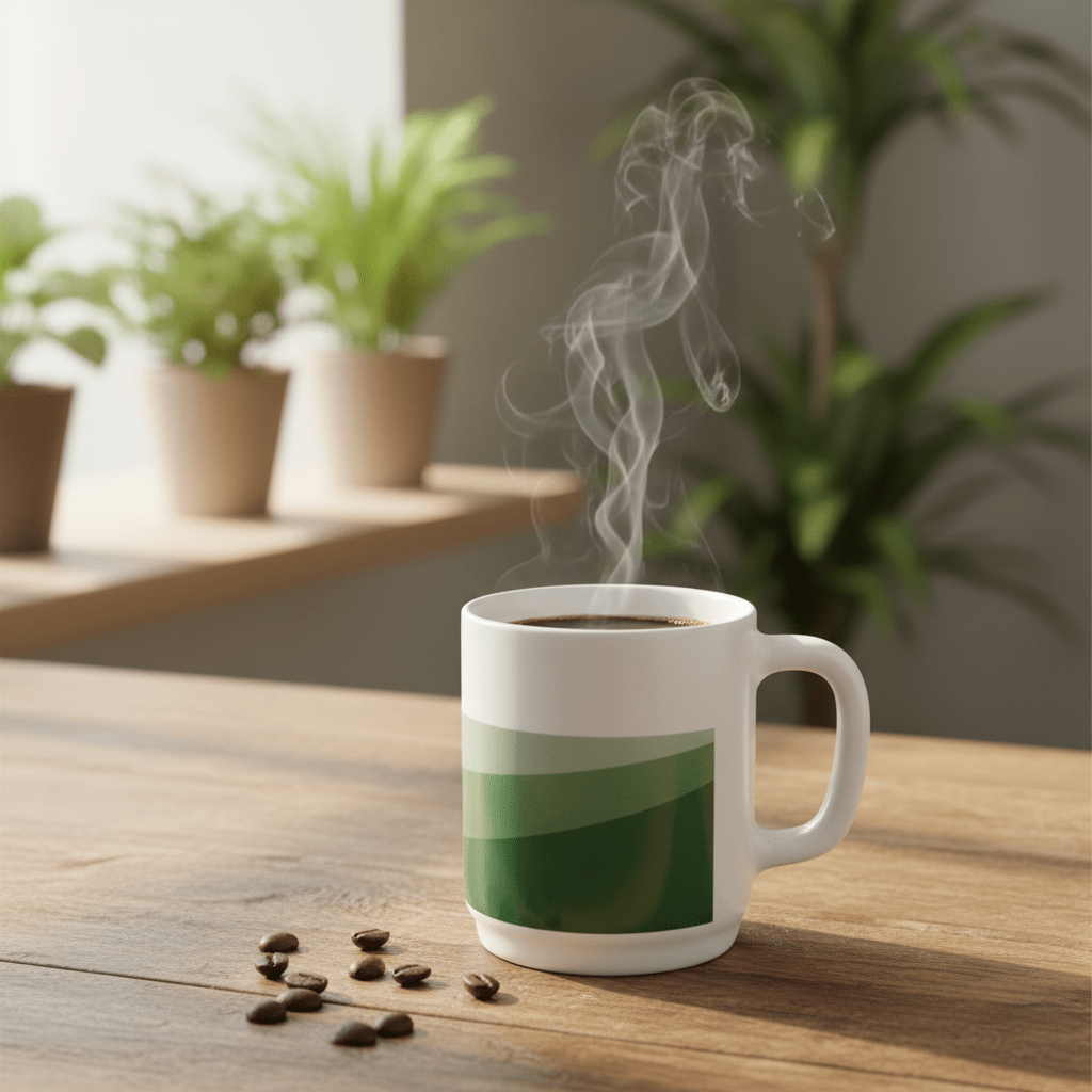 Delsaga White with Green Shade Design Melamine Coffee Mug 350 ml Stylish Mug for Coffee Tea and Drinks - Al Kabayel Discount CentreDelsaga White with Green Shade Design Melamine Coffee Mug 350 ml Stylish Mug for Coffee Tea and DrinksMugsDELSAGAAl Kabayel Discount Centre