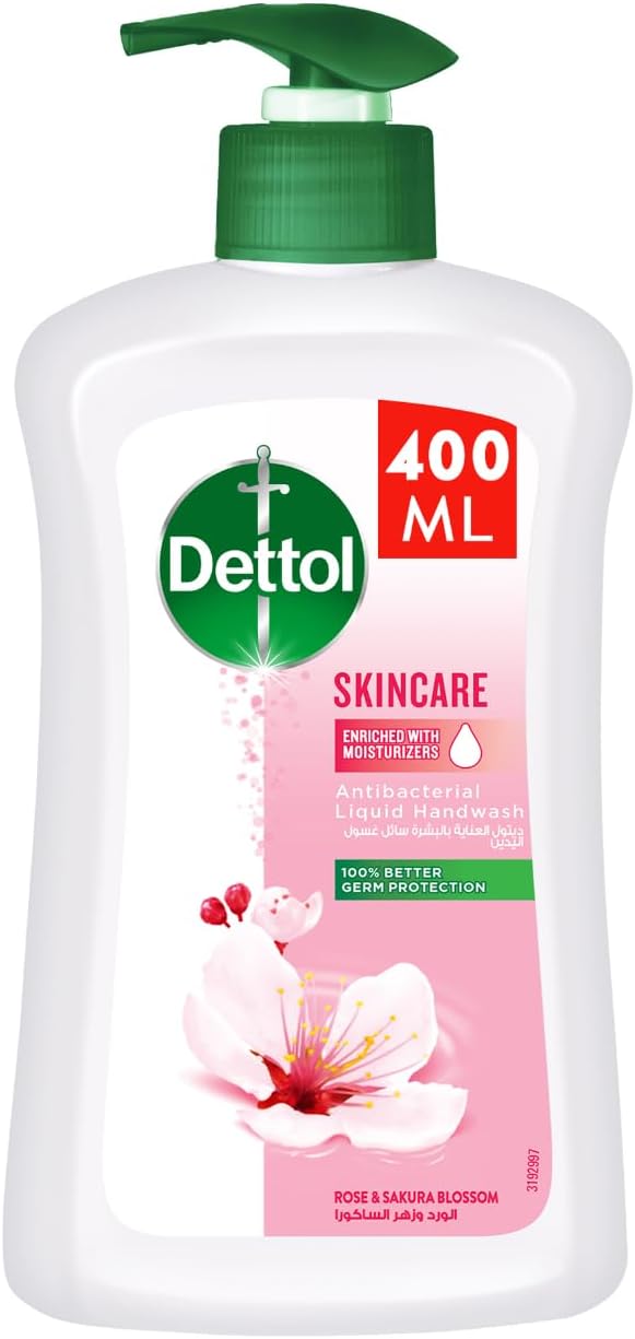 Dettol Skincare Liquid Handwash Pump, Rose & Sakura Blossom Scent, 400ml - Al Kabayel Discount CentreDettol Skincare Liquid Handwash Pump, Rose & Sakura Blossom Scent, 400mlHandwashDETTOLAl Kabayel Discount Centre