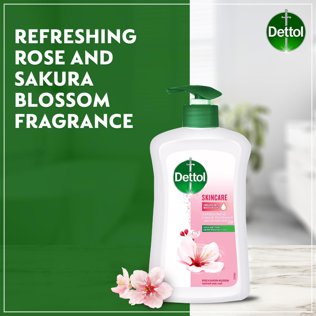 Dettol Skincare Liquid Handwash Pump, Rose & Sakura Blossom Scent, 400ml - Al Kabayel Discount CentreDettol Skincare Liquid Handwash Pump, Rose & Sakura Blossom Scent, 400mlHandwashDETTOLAl Kabayel Discount Centre