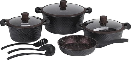 Die - Cast Cookware Set with Durable Granite Coating, RF10336 | 10 Pcs Cookware | Tempered Glass Lid | Heavy - Duty Bakelite Handles | Compatible with Multiple Hob - Al Kabayel Discount CentreDie - Cast Cookware Set with Durable Granite Coating, RF10336 | 10 Pcs Cookware | Tempered Glass Lid | Heavy - Duty Bakelite Handles | Compatible with Multiple HobCookware SetROYALFORDAl Kabayel Discount Centre