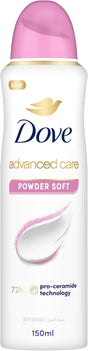 Dove Advanced Care, Antiperspirant Deodorant Spray, Powder Soft, 72H Sweat & Odor Protection & Moisturizes with Pro - Ceramide Technology - 150ML - Al Kabayel Discount CentreDove Advanced Care, Antiperspirant Deodorant Spray, Powder Soft, 72H Sweat & Odor Protection & Moisturizes with Pro - Ceramide Technology - 150MLBody Mists & SpraysDOVEAl Kabayel Discount Centre