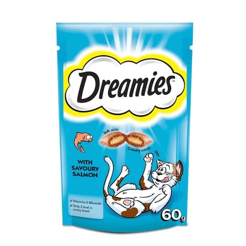 DREAMIES Crunchy Cat Treats with Scrumptious Salmon, 60g Pouch - Al Kabayel Discount CentreDREAMIES Crunchy Cat Treats with Scrumptious Salmon, 60g PouchPet SuppliesDREAMIESAl Kabayel Discount Centre