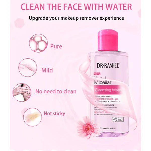 Dr.Rashel All - In - 1 Micellar Cleansing Water 100ml - Al Kabayel Discount CentreDr.Rashel All - In - 1 Micellar Cleansing Water 100mlSkin CareDR RASHELAl Kabayel Discount Centre