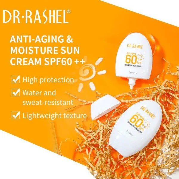 Dr.Rashel Anti - Aging 60++SPF Moisture Sun Cream - 60g - Al Kabayel Discount CentreDr.Rashel Anti - Aging 60++SPF Moisture Sun Cream - 60gSkin CareDR RASHELAl Kabayel Discount Centre
