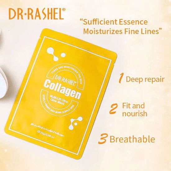 Dr.Rashel Collagen Multi - Lift Glow Mask - 10 Pcs 25g - Al Kabayel Discount CentreDr.Rashel Collagen Multi - Lift Glow Mask - 10 Pcs 25gSkin CareDR RASHELAl Kabayel Discount Centre