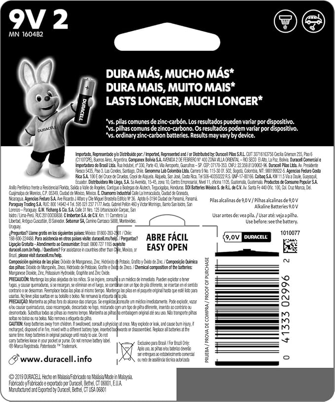 DURACELL 9V Alkaline Battery, Pack of 2 - Al Kabayel Discount CentreDURACELL 9V Alkaline Battery, Pack of 2BatteriesDURACELLAl Kabayel Discount Centre