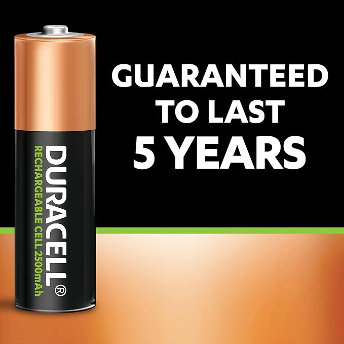 DURACELL Rechargeable AA Batteries 2500 mAh, Pack of 4Â - Al Kabayel Discount CentreDURACELL Rechargeable AA Batteries 2500 mAh, Pack of 4Â BatteriesDURACELLAl Kabayel Discount Centre