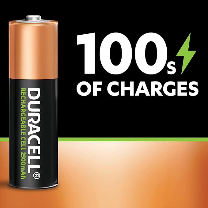 DURACELL Rechargeable AA Batteries 2500 mAh, Pack of 4Â - Al Kabayel Discount CentreDURACELL Rechargeable AA Batteries 2500 mAh, Pack of 4Â BatteriesDURACELLAl Kabayel Discount Centre