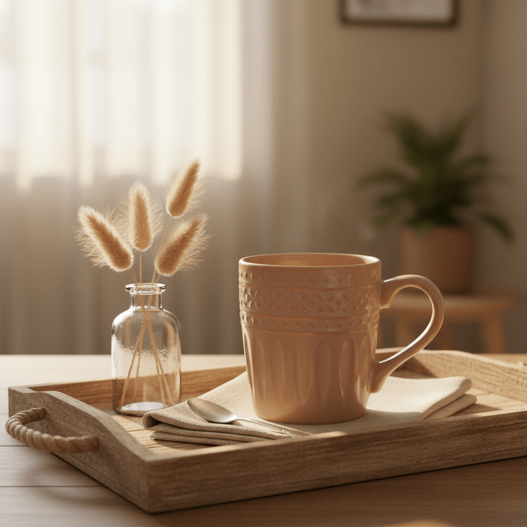 Dusty rose ceramic mug with elegant design 350ml - Al Kabayel Discount CentreDusty rose ceramic mug with elegant design 350mlMugsAKDCAl Kabayel Discount Centre
