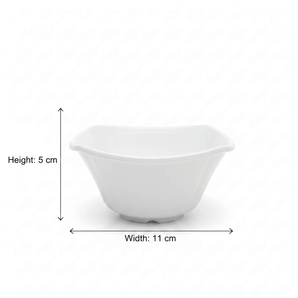 Dynasty Melamine Square Bowl – White – 11×5 cm - Al Kabayel Discount CentreDynasty Melamine Square Bowl – White – 11×5 cmBowlsDYNASTYAl Kabayel Discount Centre