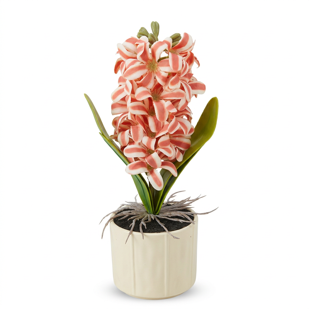 Artificial Flower Plant with Ceramic Pot Coral Pink - 30cm